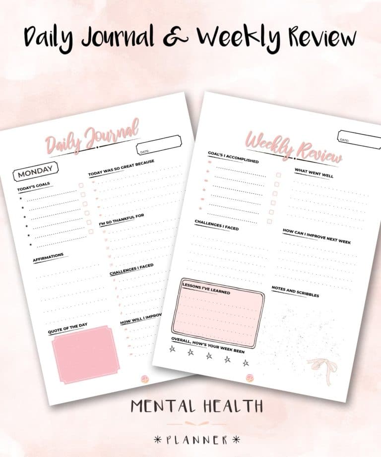 Mental Health Planner + Holiday Planner - Tickled Think Printables