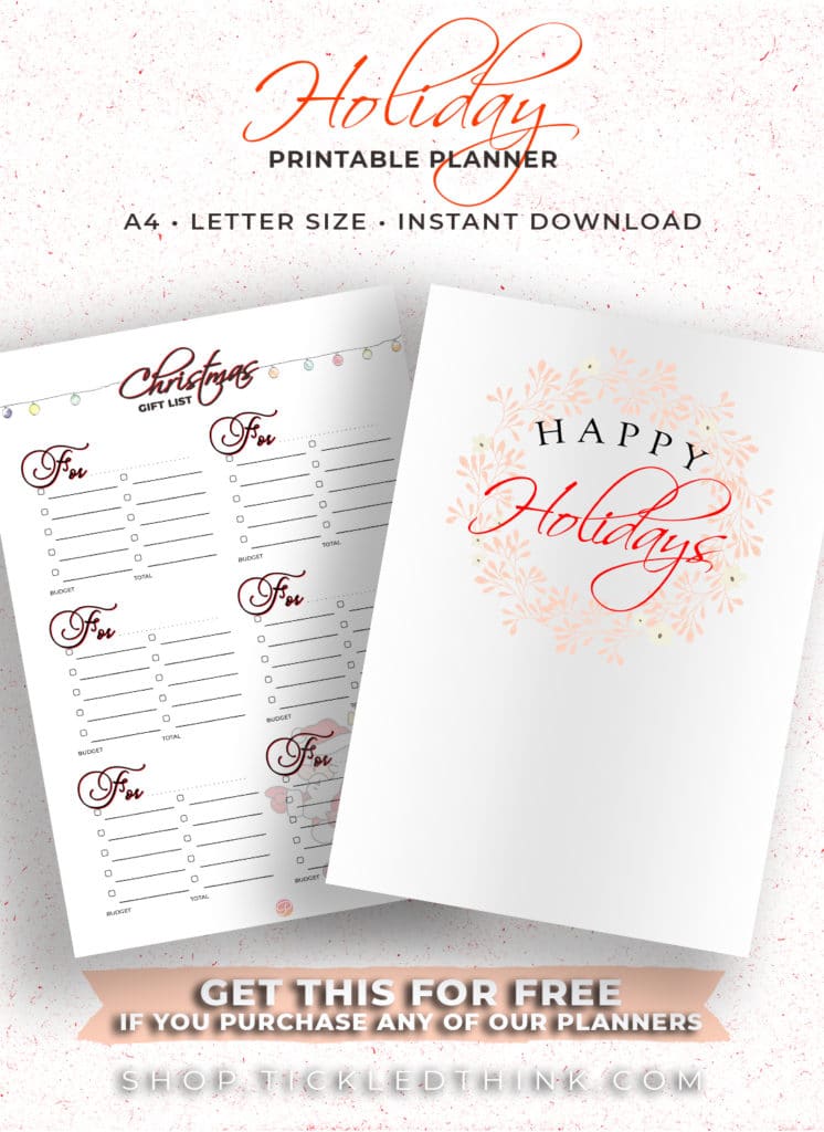 Holiday Printable Planner - Tickled Think Printables