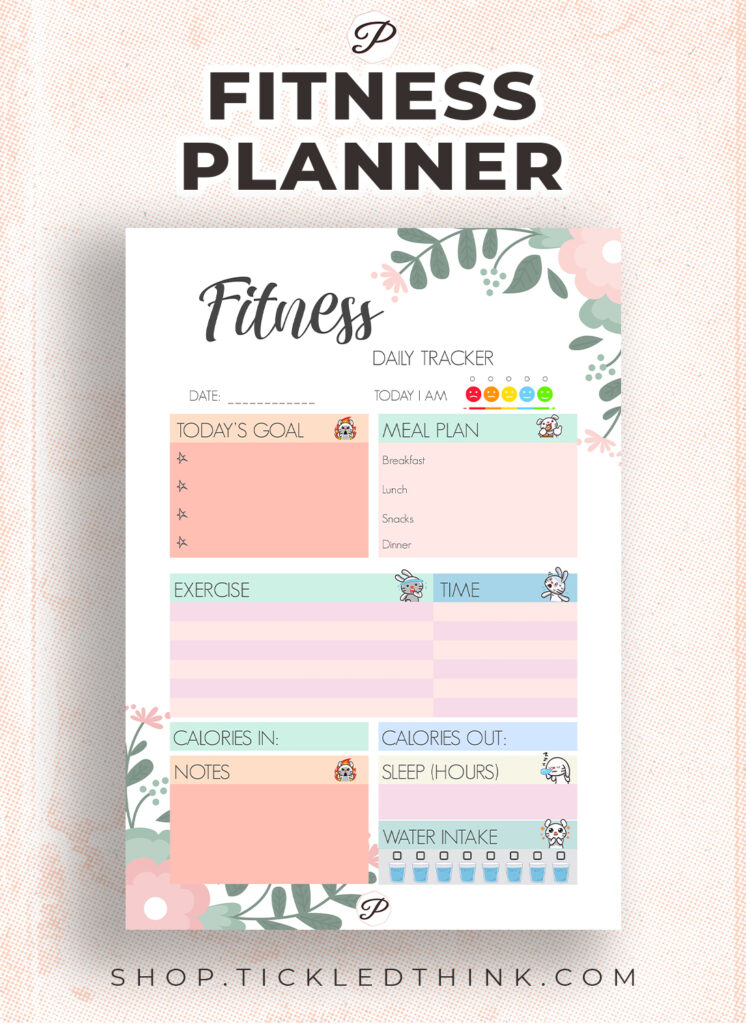 Fitness Daily and Weekly Printable Planner - Tickled Think Printables